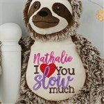 26055 - I Love You Slow Much Personalized Long Legged Sloth Stuffed Animal