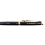 52275 - Engraved Waterman Hemisphere Black and Gold Ballpoint Pen