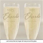41216 - Elegant Couple Personalized Gold Wedding Flute Set