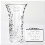 41609 - Vera Wang Engraved Crystal Leaf Vase