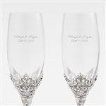 43994 - Engraved Wedding & Anniversary Cathedral Flute Set