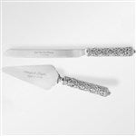 41820 - Engraved Cathedral Jeweled Wedding Cake Server Set 