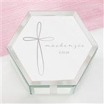 34412 - Holy Name Personalized First Communion Mirrored Jewelry Box