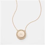 56468 - Engraved Gold Plated Round Sliding Locket 