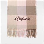 52294 - Embroidered Pink Plaid Fringe Scarf by Jessie James Decker 