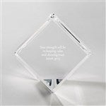 43574 - Engraved Recognition Crystal Cube Paperweight