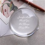 42155 - Engraved Message Crystal Paperweight