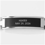 46182 - Engraved Matte Black & Silver ID Bracelet