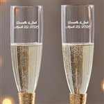 40962 - Engraved Message Gold Hammered Champagne Flute Set