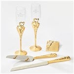 47196 - Engraved Gold Intertwined Heart Gift Set