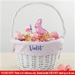 35122 - Personalized White Easter Basket With Drop-Down Handle
