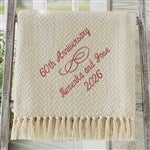 13892 - Happy Anniversary Embroidered Afghan