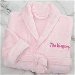 21547 - Classic Embroidered Short Fleece Robe