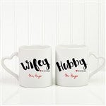 17676 - Wifey & Hubby Personalized Mug Set