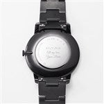 49927 - Engraved Fossil Black Minimalist Watch
