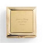 55504 - Engraved 14K Gold/Sterling Block Initial Necklace and Jewelry Box Set