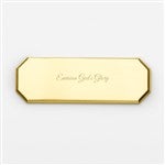 47864 - Engraved Brass Octagon Plate- 3\"Long by 1\"Tall