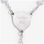 12989 - First Communion Girls Personalized Pearl Rosary