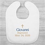 28211 - Christening Day Personalized Embroidered Baby Bib 