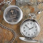 30329 - First Communion Engraved Silver Pocket Watch