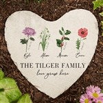 38339 - Birth Month Flower Personalized Heart Garden Stones