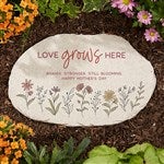 40026 - Love Blooms Here Personalized Round Garden Stone