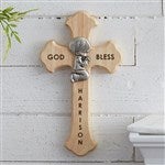 43263 - Engraved Praying Boy Personalized Wood Cross 