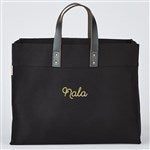 53462 - Embroidered Black Canvas and Leather Tote by Jessie James Decker