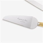 18166 - Gold Hammered Engraved Cake Knife & Server Set