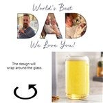 49103 - Memories with Dad Personalized Photo Printed Beer Glass