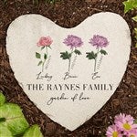 38339 - Birth Month Flower Personalized Heart Garden Stones