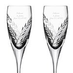 56393 - Engraved Vera Wang Crystal Leaf Flute Set