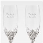 43994 - Engraved Wedding & Anniversary Cathedral Flute Set