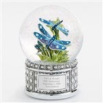 46031 - Engraved Jeweled Dragonfly Snow Globe