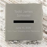 42078 - Engraved Baby Block Pewter Bank