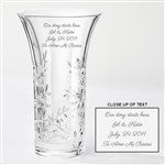 41603 - Vera Wang Engraved Crystal Leaf Vase for Weddings & Anniversaries