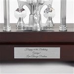44729 - Engraved Bulova Empire Crystal Pendulum Clock