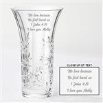41603 - Vera Wang Engraved Crystal Leaf Vase for Weddings & Anniversaries
