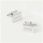 42800 - Engraved Sterling Silver Rectangular Cufflinks