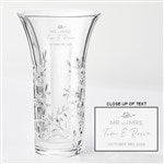 44062 - Natural Love Personalized Vera Wang Crystal Leaf Vase