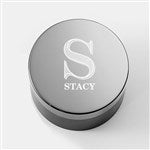 55833 - Name & Initial Gunmetal and Acacia Wood Keepsake Box