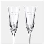 47108 - Engraved Waterford Lismore Essence Champagne Flute Pair