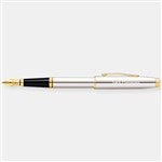 49304 - Engraved Cross Coventry Chrome & Gold Fountain Pen