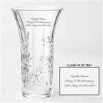 41603 - Vera Wang Engraved Crystal Leaf Vase for Weddings & Anniversaries