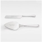56475 - Engraved Stainless Silver Cake Server Set