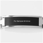 46182 - Engraved Matte Black & Silver ID Bracelet