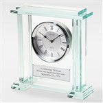 41620 - Engraved Jade Glass Clock