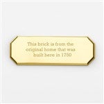 47864 - Engraved Brass Octagon Plate- 3\"Long by 1\"Tall