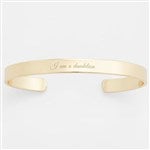47190 - Engraved Slim Gold Plated Cuff Bracelet