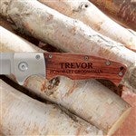 20173 - Groomsman Personalized Wooden Handle Folding Knife